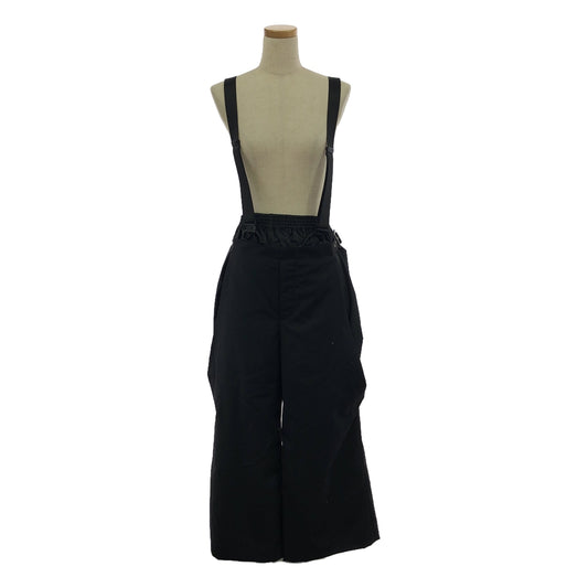 [Good Condition] noir kei ninomiya | 2019SS | Leather suspenders with inner lining, double adjuster layered wide slacks pants | XS | Black | Women's