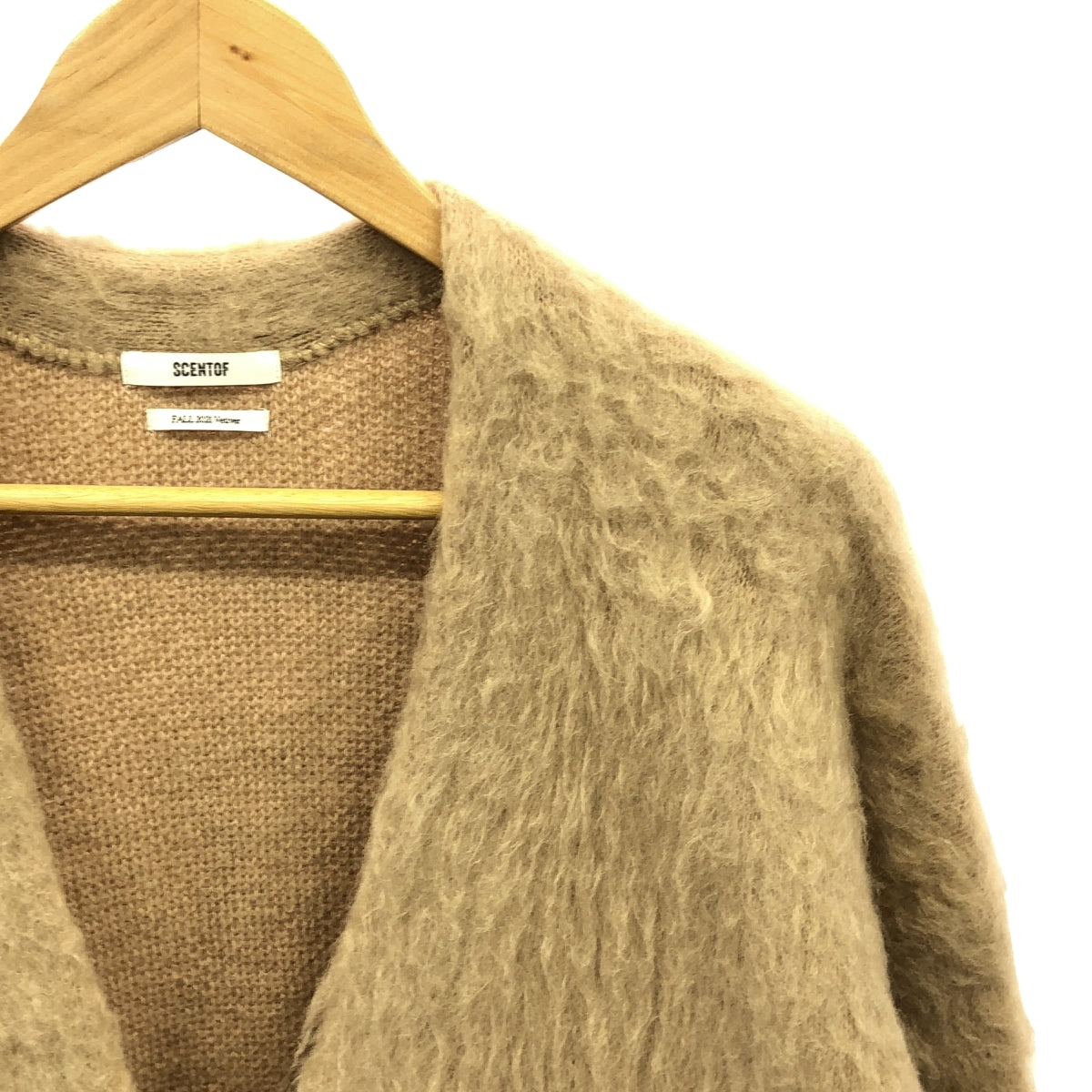 SCENTOF | Wool mohair blend shaggy cardigan | F | Beige | Women's