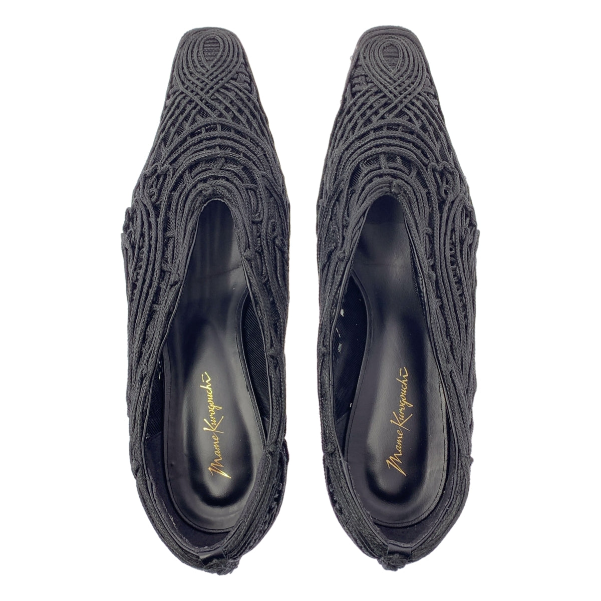 Mame Kurogouchi / マメクロゴウチ | 2023SS | Cord Embroidery Egg Heel Pumps / エンブロイダリー フラットシューズ | 22 1/2 | レディース