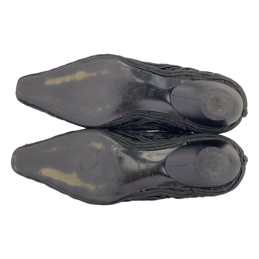 Mame Kurogouchi / マメクロゴウチ | 2023SS | Cord Embroidery Egg Heel Pumps / エンブロイダリー フラットシューズ | 22 1/2 | レディース