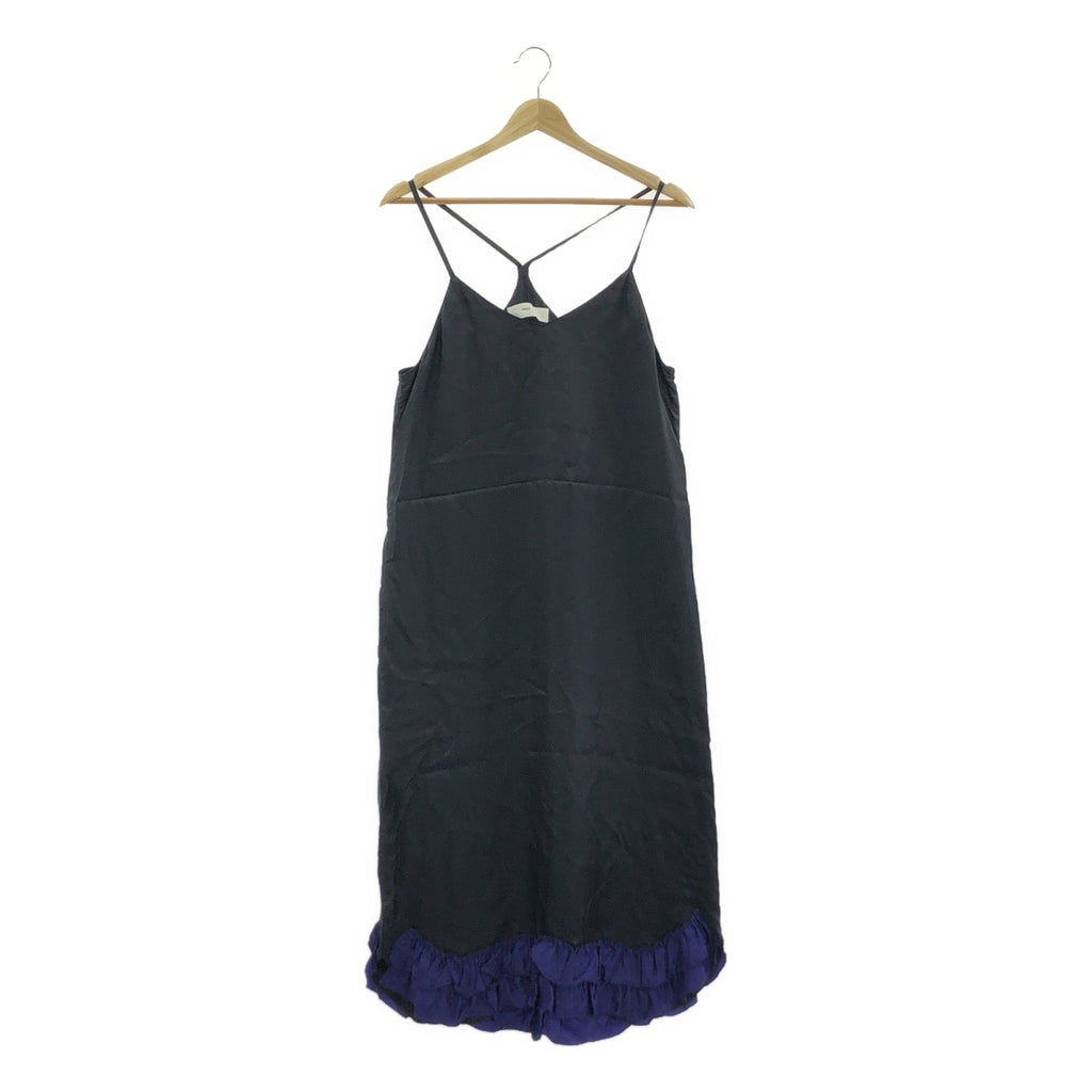 TOGA PULLA / トーガプルラ | Inner dress 2 フリル キャミソール ワンピース | 36 | ブラック/パープル | レディース