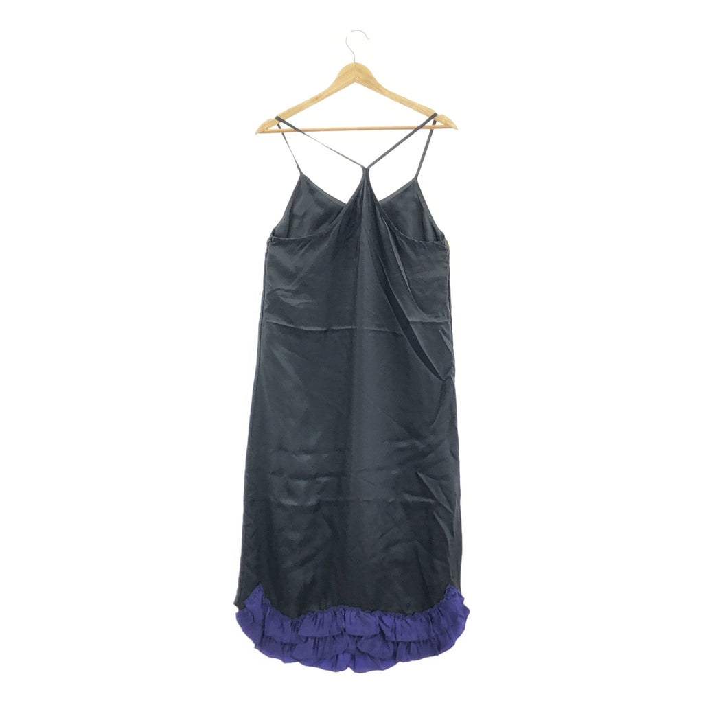 TOGA PULLA / トーガプルラ | Inner dress 2 フリル キャミソール ワンピース | 36 | ブラック/パープル | レディース