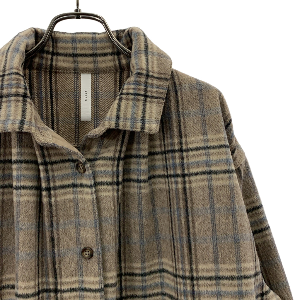 Kelen / ケレン | OVER SHIRT COAT ウール混 チェック シャツ コート | M | レディース