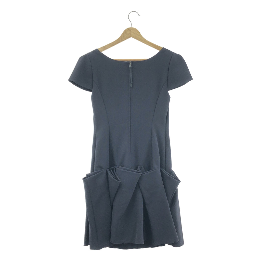 【美品】  FOXEY NEW YORK / フォクシーニューヨーク | フレンチスリーブ ポリエステル ワンピース | 38 | ネイビー | レディース