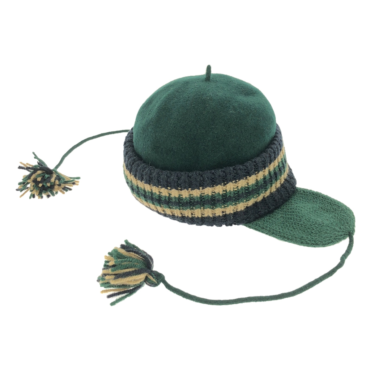 [狀況良好] 覆蓋 |羊毛針織帽 / 男女通用 | 58 |綠色/海軍藍|男士