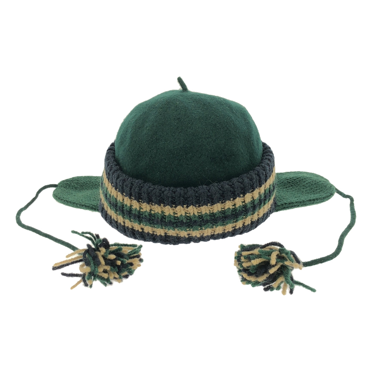 [狀況良好] 覆蓋 |羊毛針織帽 / 男女通用 | 58 |綠色/海軍藍|男士