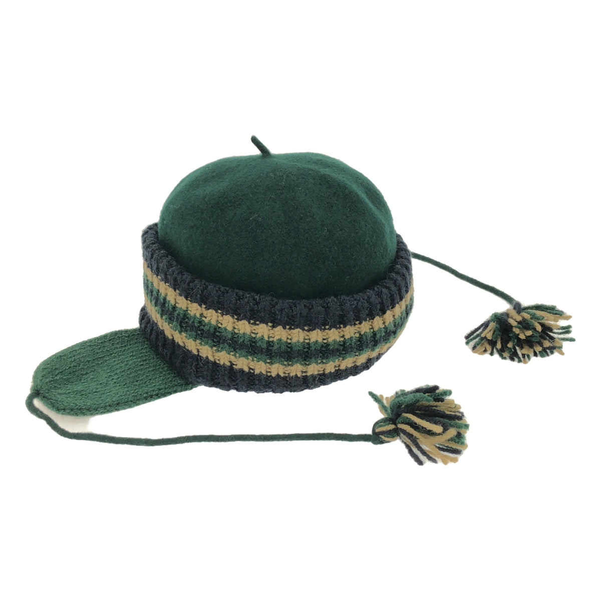 [狀況良好] 覆蓋 |羊毛針織帽 / 男女通用 | 58 |綠色/海軍藍|男士