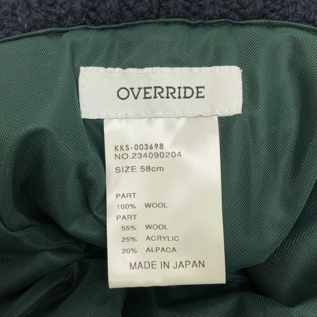 【美品】  OVERRIDE / オーバーライド | ウール ニット キャップ 帽子 / ユニセックス | 58 | グリーン/ネイビー | メンズ