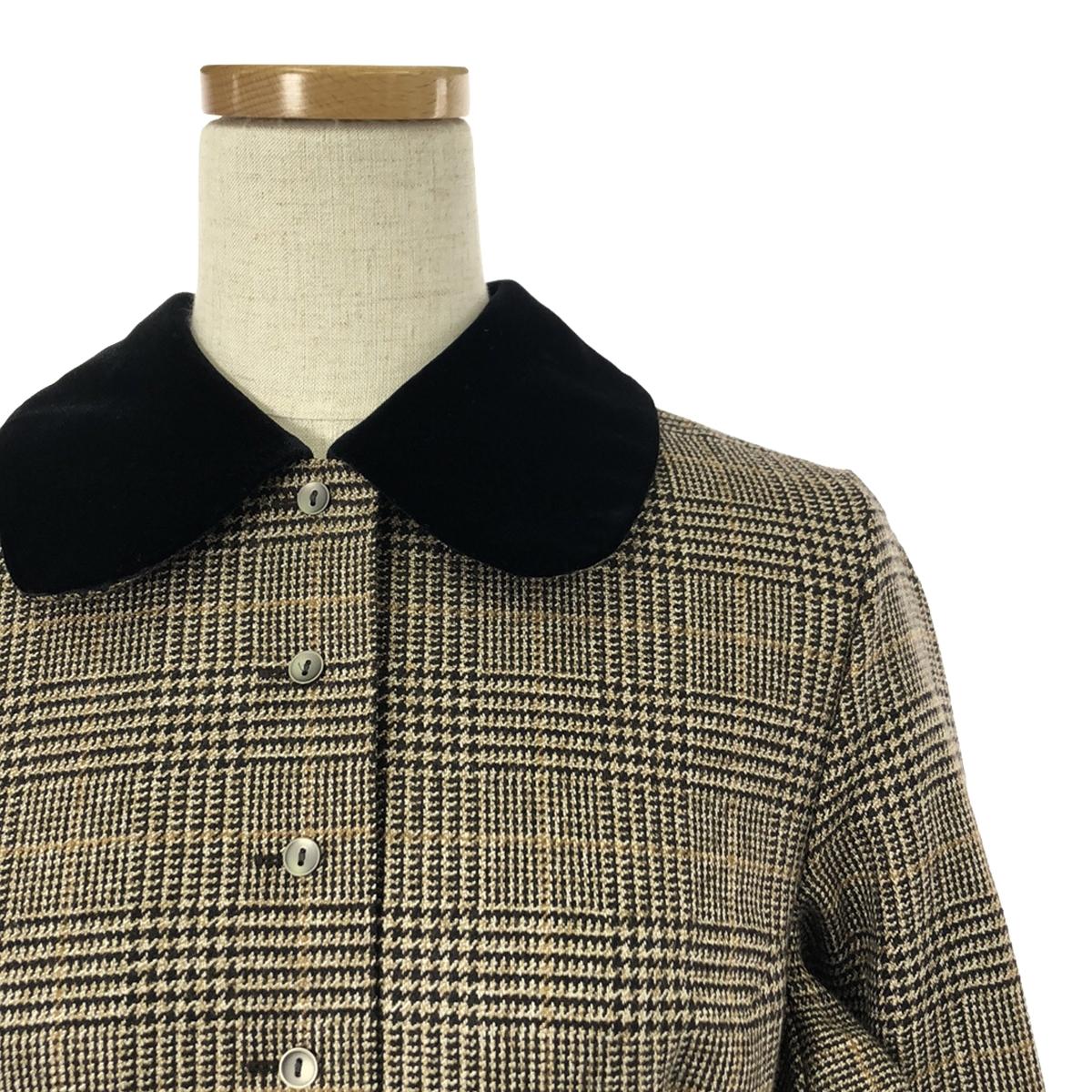 foufou / フーフー | glen check round collar one piece グレン チェック ラウンドカラー ワンピ – KLD