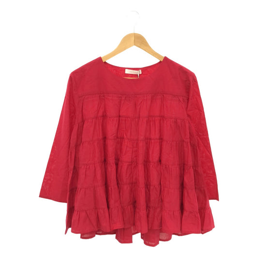 [New] MERLETTE | ROOS Tiered Pullover Blouse | XS | Red | Women's