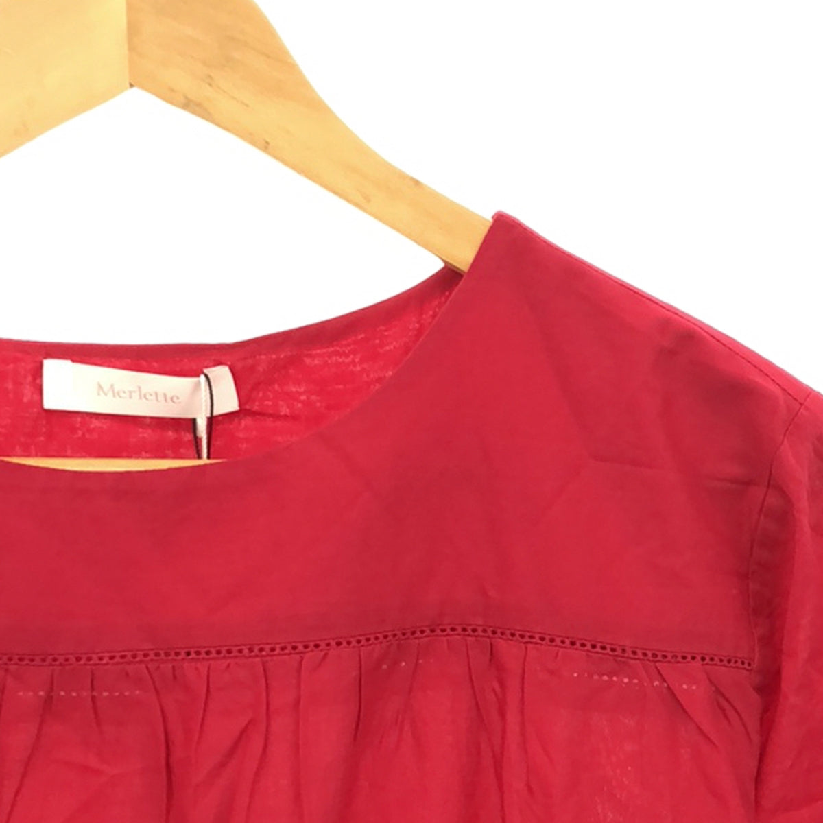 [New] MERLETTE | ROOS Tiered Pullover Blouse | XS | Red | Women's