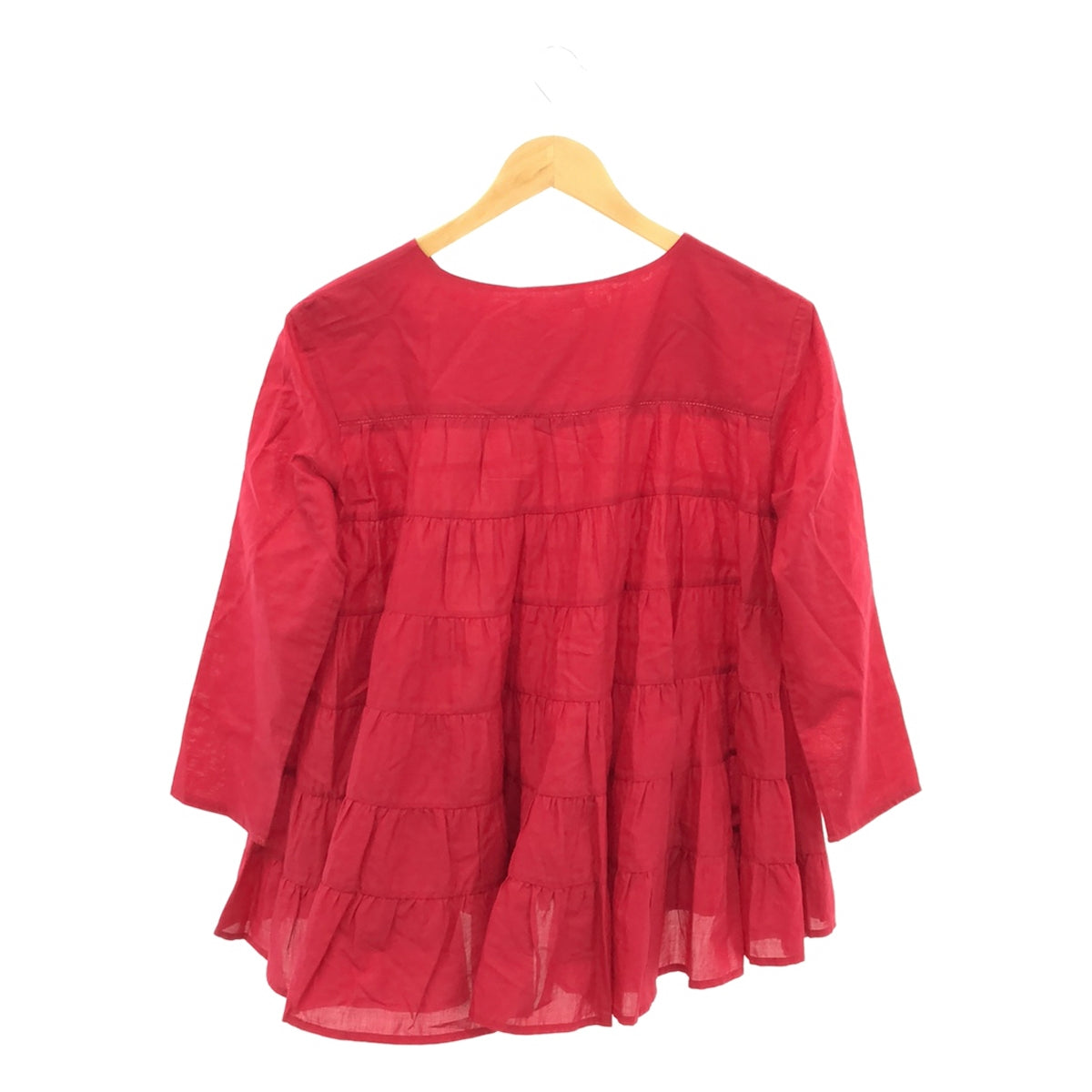 [New] MERLETTE | ROOS Tiered Pullover Blouse | XS | Red | Women's