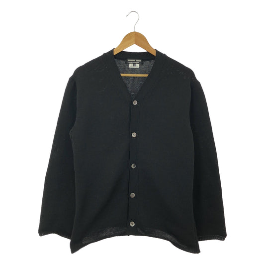 [Good Condition] COMME des GARCONS HOMME DEUX | Polyester Side Zip V-Neck Knit Cardigan | L | Black | Men's