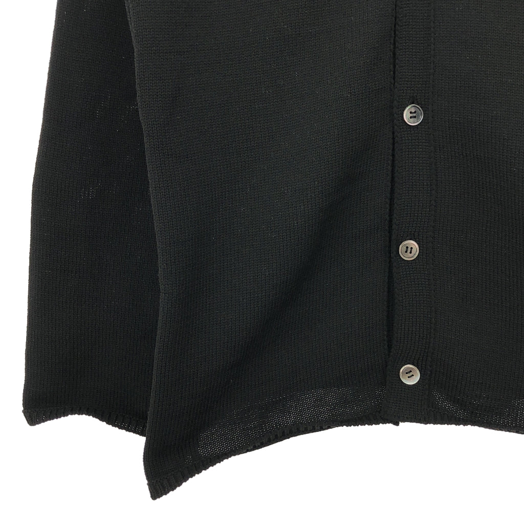 [品相良好] COMME des GARCONS HOMME DEUX |聚酯側拉鍊V領針織開襟衫 | L |黑色 |男士