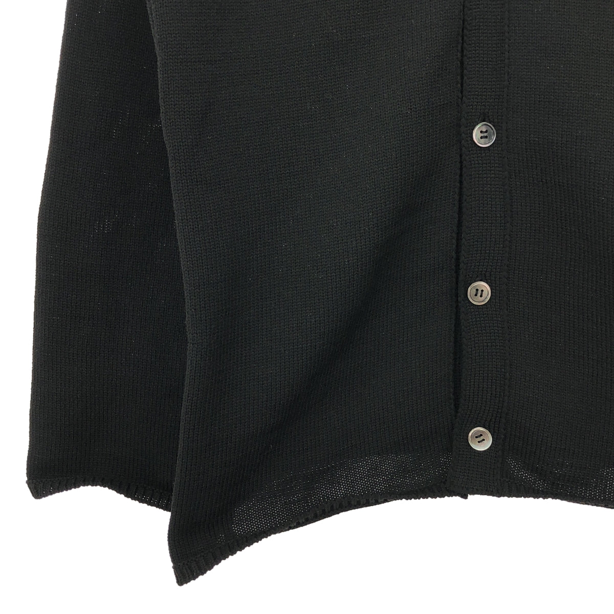 【미품】 COMME des GARCONS HOMME DEUX / 콤데 갤슨 옴두 | 폴리 에스테르 사이드 지퍼 V 넥 니트 카디건 | L | 블랙 | 남성