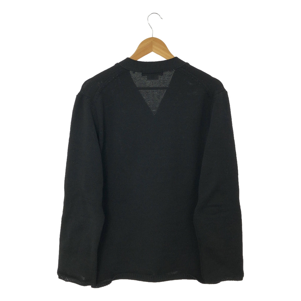 [品相良好] COMME des GARCONS HOMME DEUX |聚酯側拉鍊V領針織開襟衫 | L |黑色 |男士