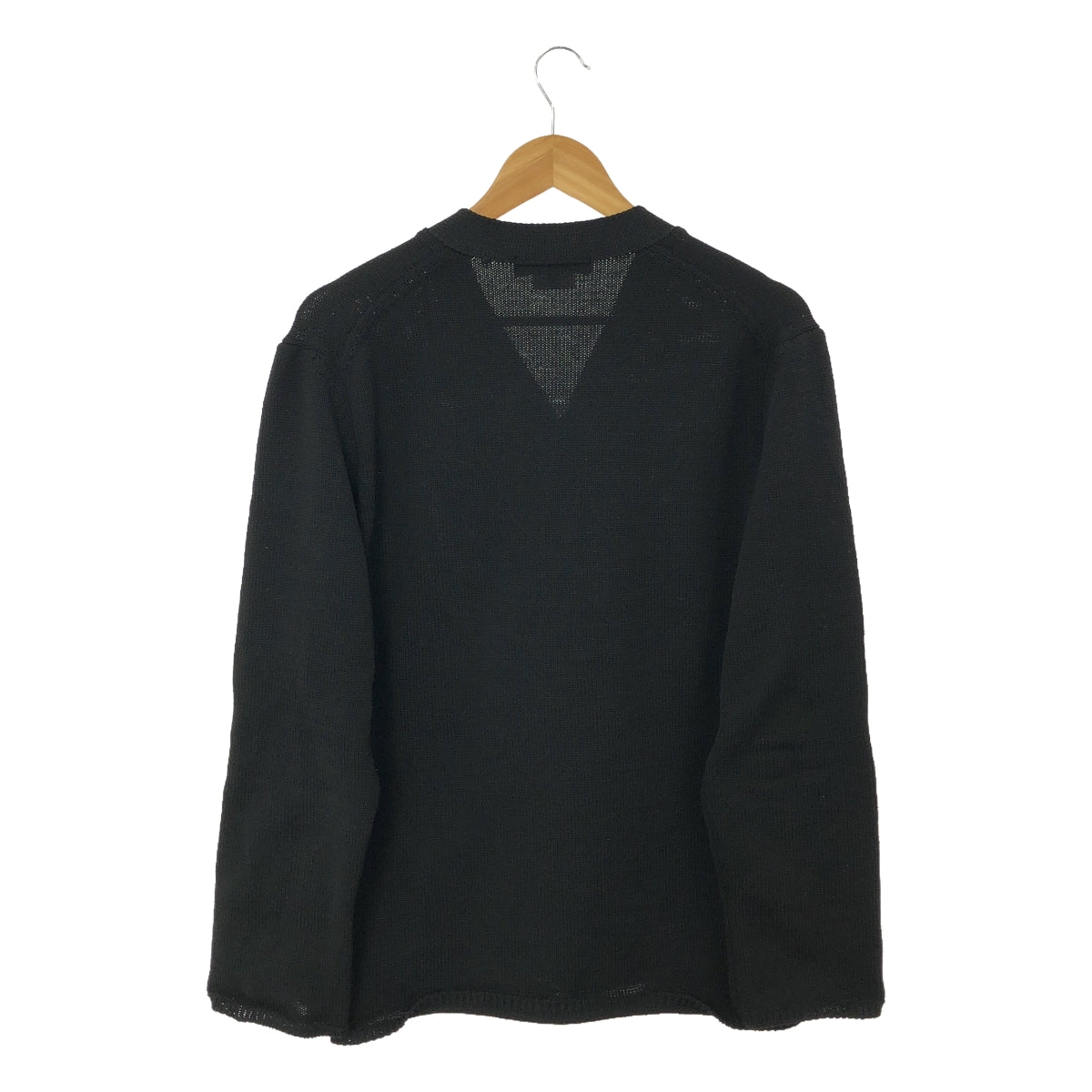 [品相良好] COMME des GARCONS HOMME DEUX |聚酯側拉鍊V領針織開襟衫 | L |黑色 |男士