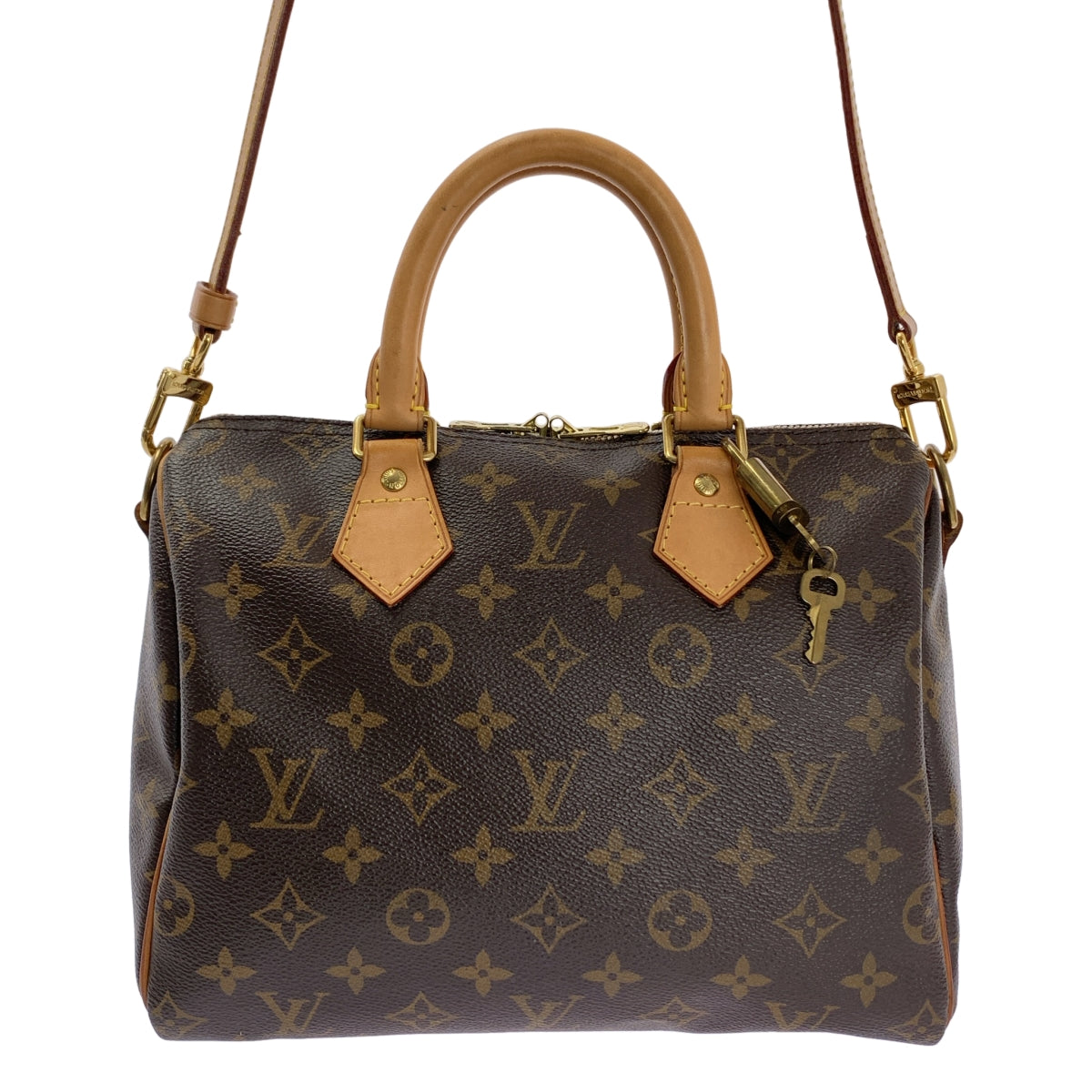 【美品】  Louis Vuitton / ルイヴィトン | M41113 / スピーディ・バンドリエール 25 モノグラム / 2way ショルダー付き レザー ボストンバッグ | ブラウン | レディース