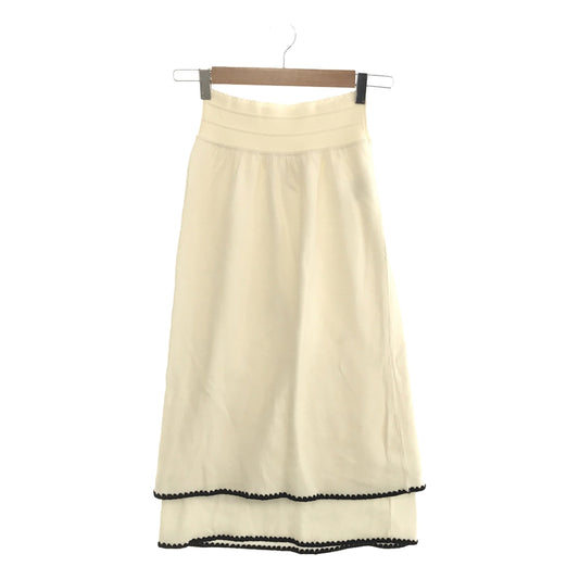 molli / Mori | Cotton Scallop Embroidery Layered Knit Skirt | S | White | Women's