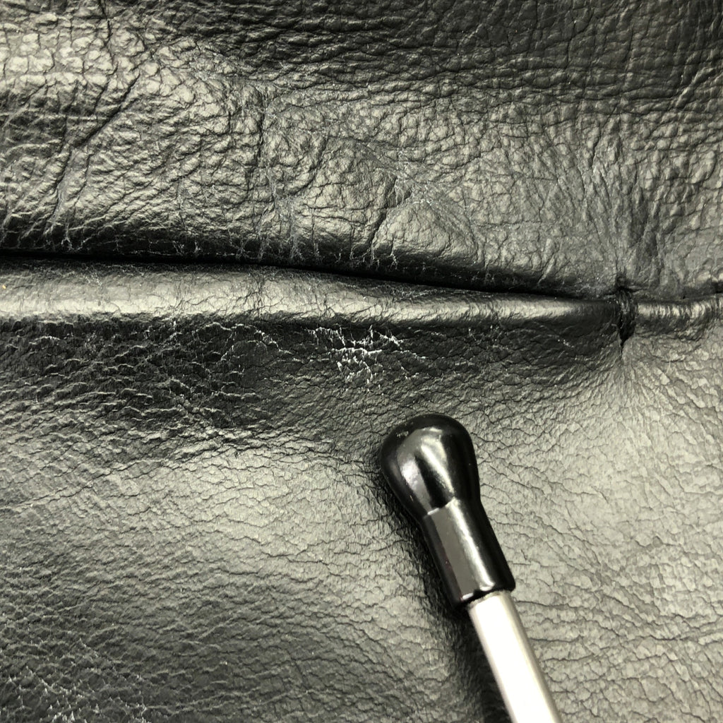 m.a+ / 엠에이크로스 | AVIATOR JACKET 어비에이터 지퍼 푸드드 가죽 재킷 | 블랙 | 맨즈