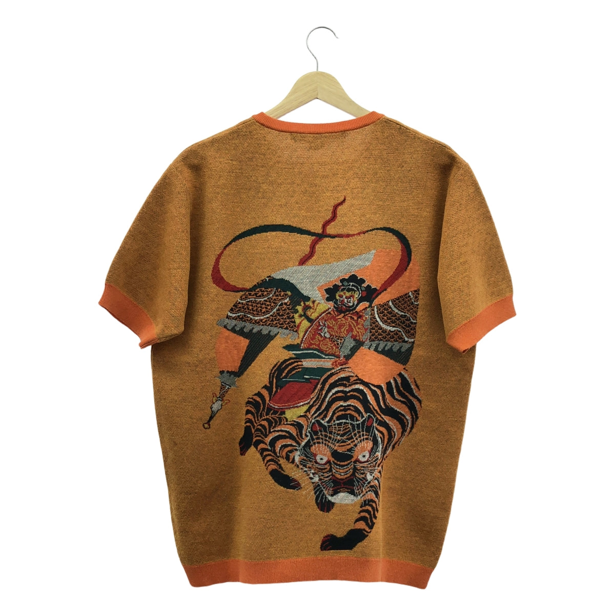JUNYA WATANABE MAN / ジュンヤワタナベマン | 2022SS | Multi Material Mix Jacqueard Tiger Pattern ハーフスリーブ ニット | S | メンズ