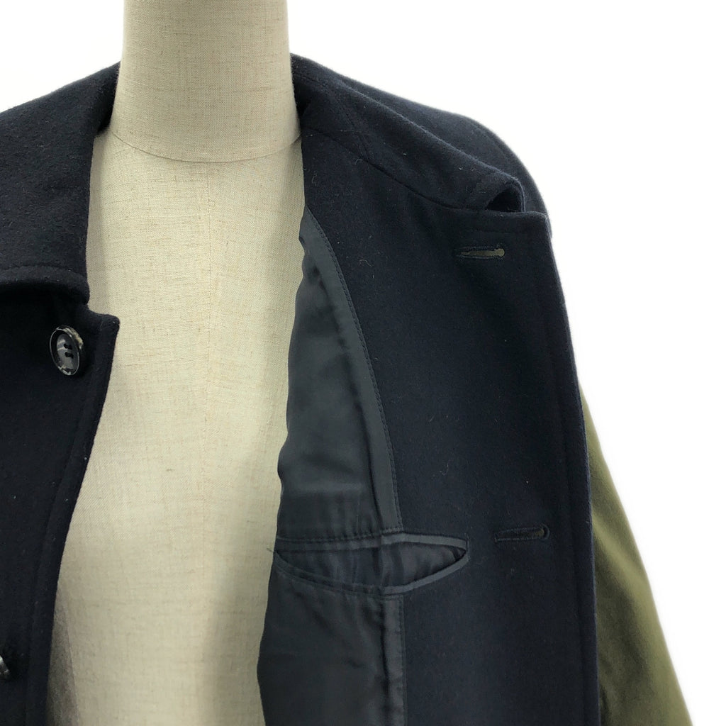 JUNYA WATANABE COMME des GARCONS / 준야와타나베 | 2019AW | 울 전환 라운드 컬러 모드 코트 | S | 네이비/카키 | 여성