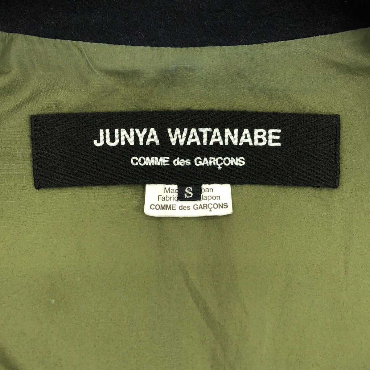 JUNYA WATANABE COMME des GARCONS / 준야와타나베 | 2019AW | 울 전환 라운드 컬러 모드 코트 | S | 네이비/카키 | 여성