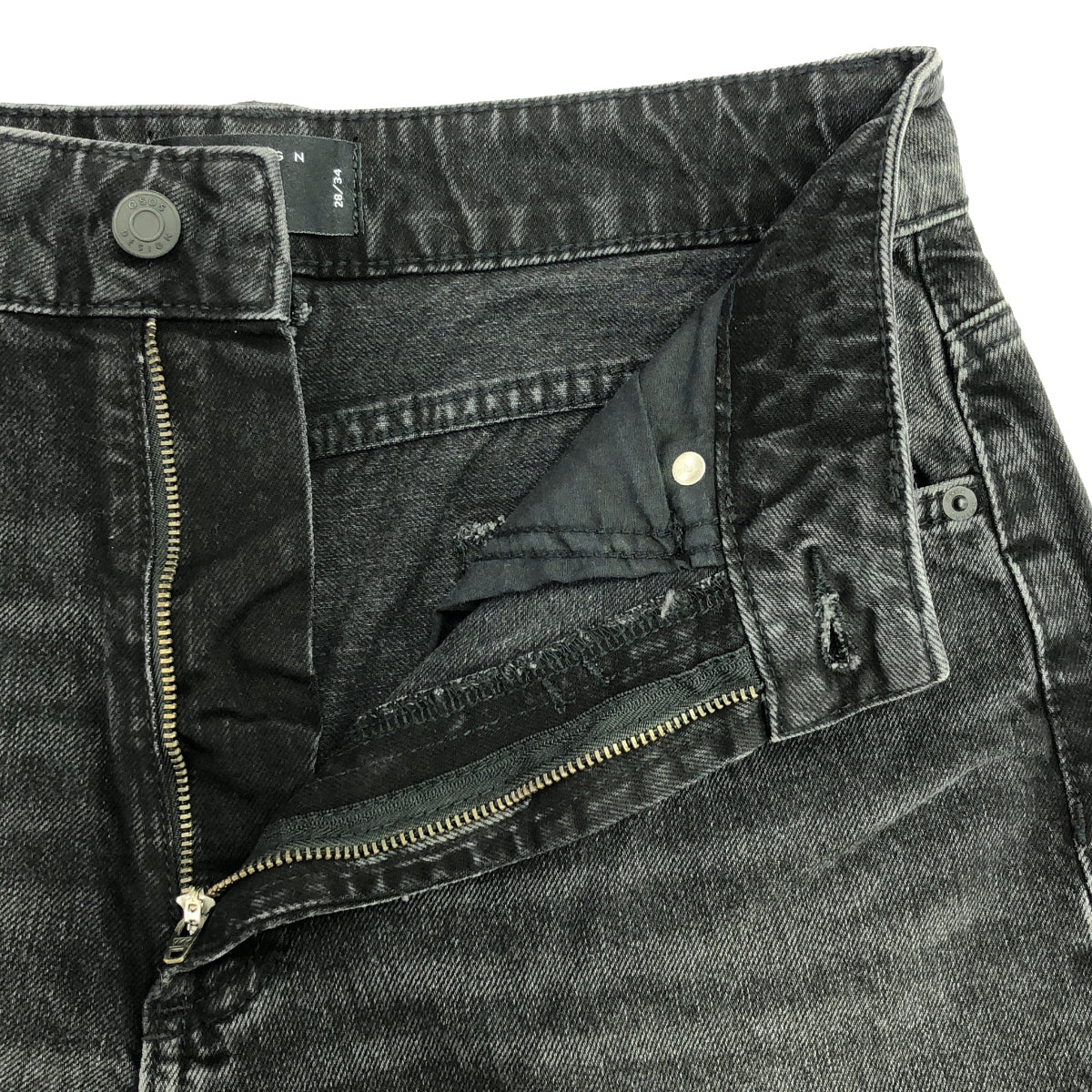 CISOS DESIGN  / シスコ デザイン | ブラックデニム ワイドパンツ | 28 | チャコールグレー系 | メンズ