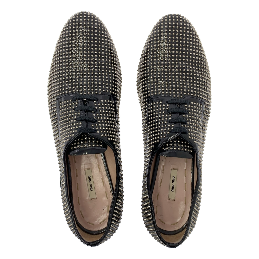 miu miu / ミュウミュウ | レザー スタッズ レースアップ ドレスシューズ | 38 | レディース