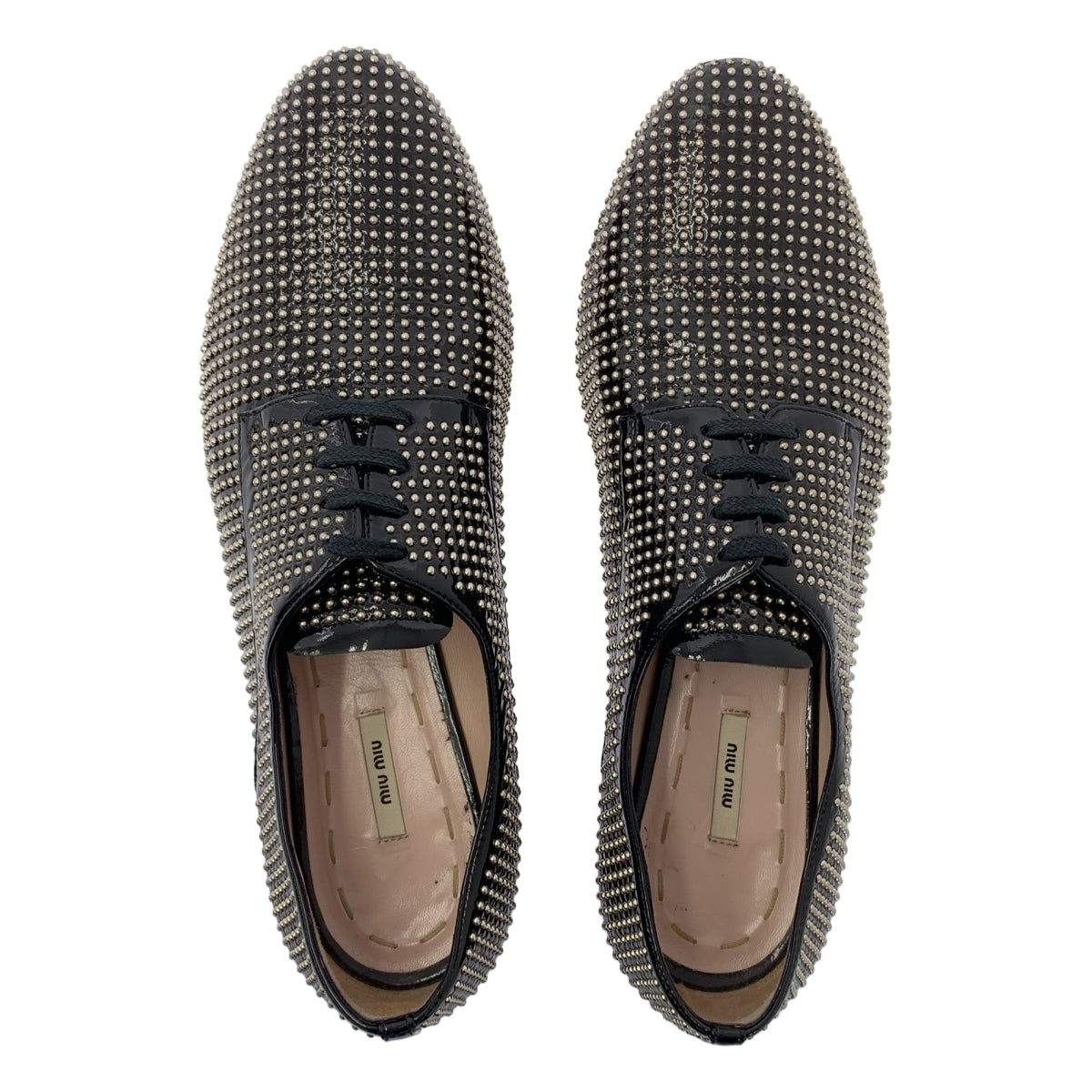 miu miu / ミュウミュウ | レザー スタッズ レースアップ ドレスシューズ | 38 | レディース