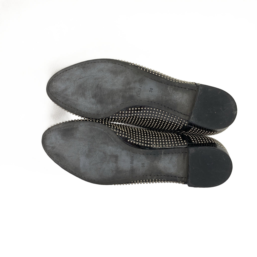 miu miu / ミュウミュウ | レザー スタッズ レースアップ ドレスシューズ | 38 | レディース