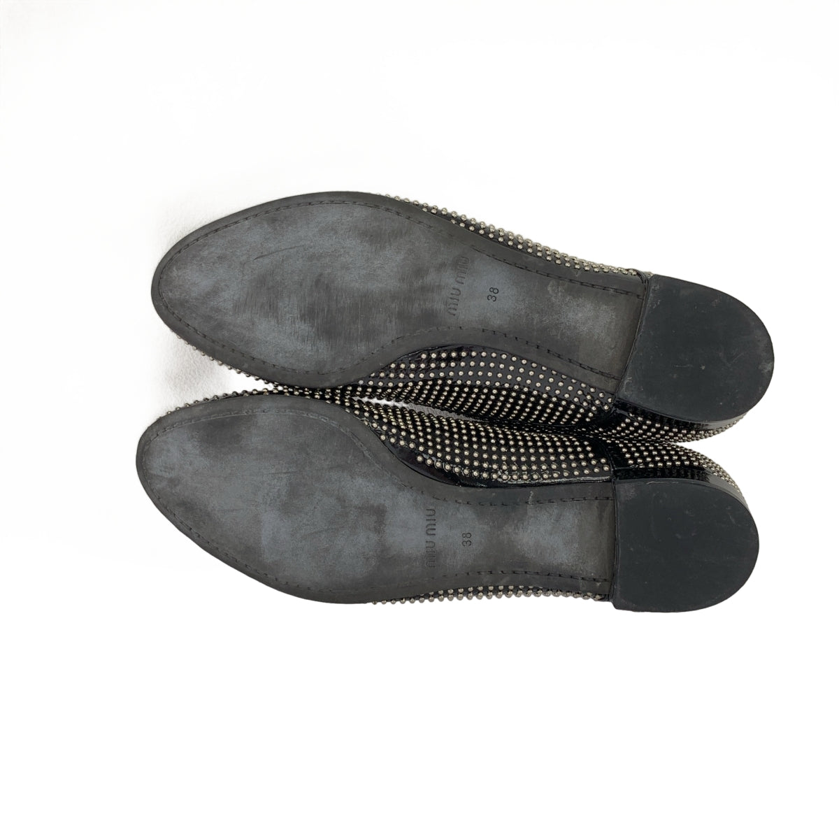 miu miu / ミュウミュウ | レザー スタッズ レースアップ ドレスシューズ | 38 | レディース