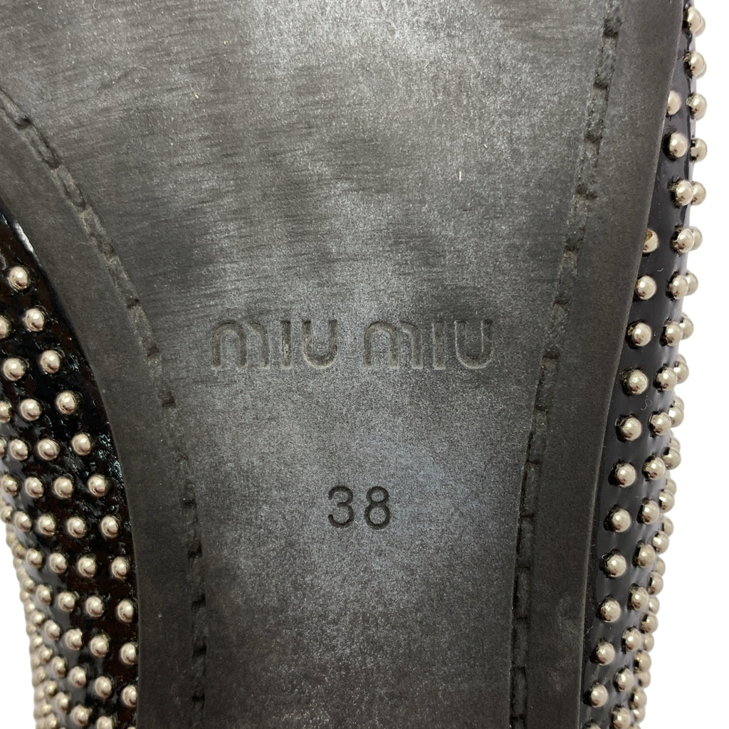 miu miu / ミュウミュウ | レザー スタッズ レースアップ ドレスシューズ | 38 | レディース