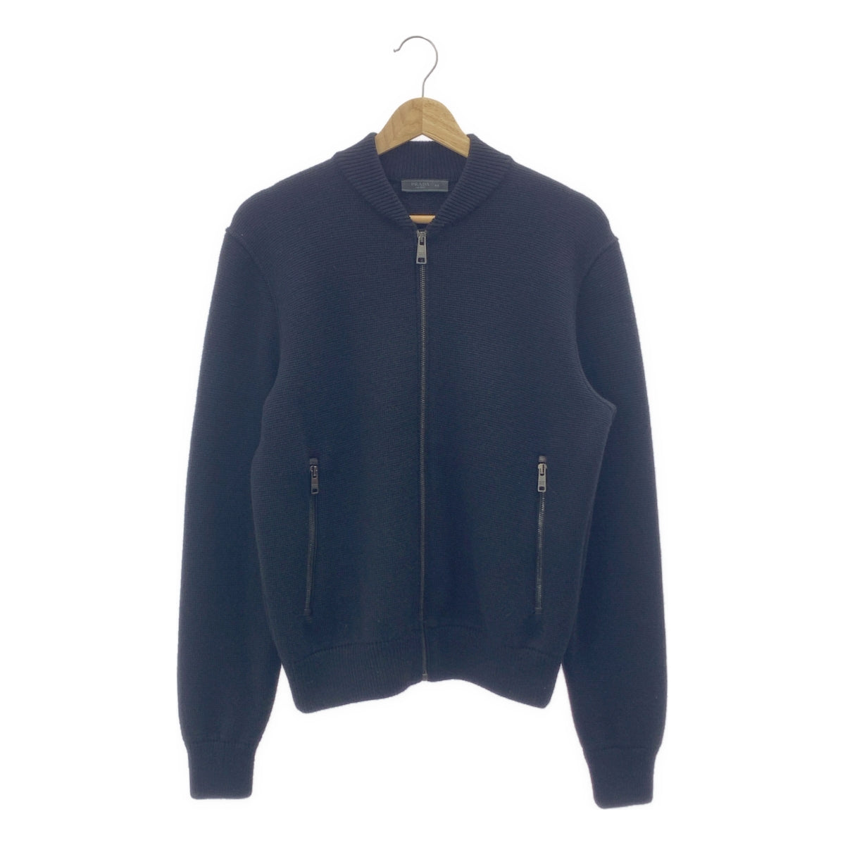 PRADA | 2015 | 拉鍊針織外套 | 尺寸 44 | 黑色 | 男款