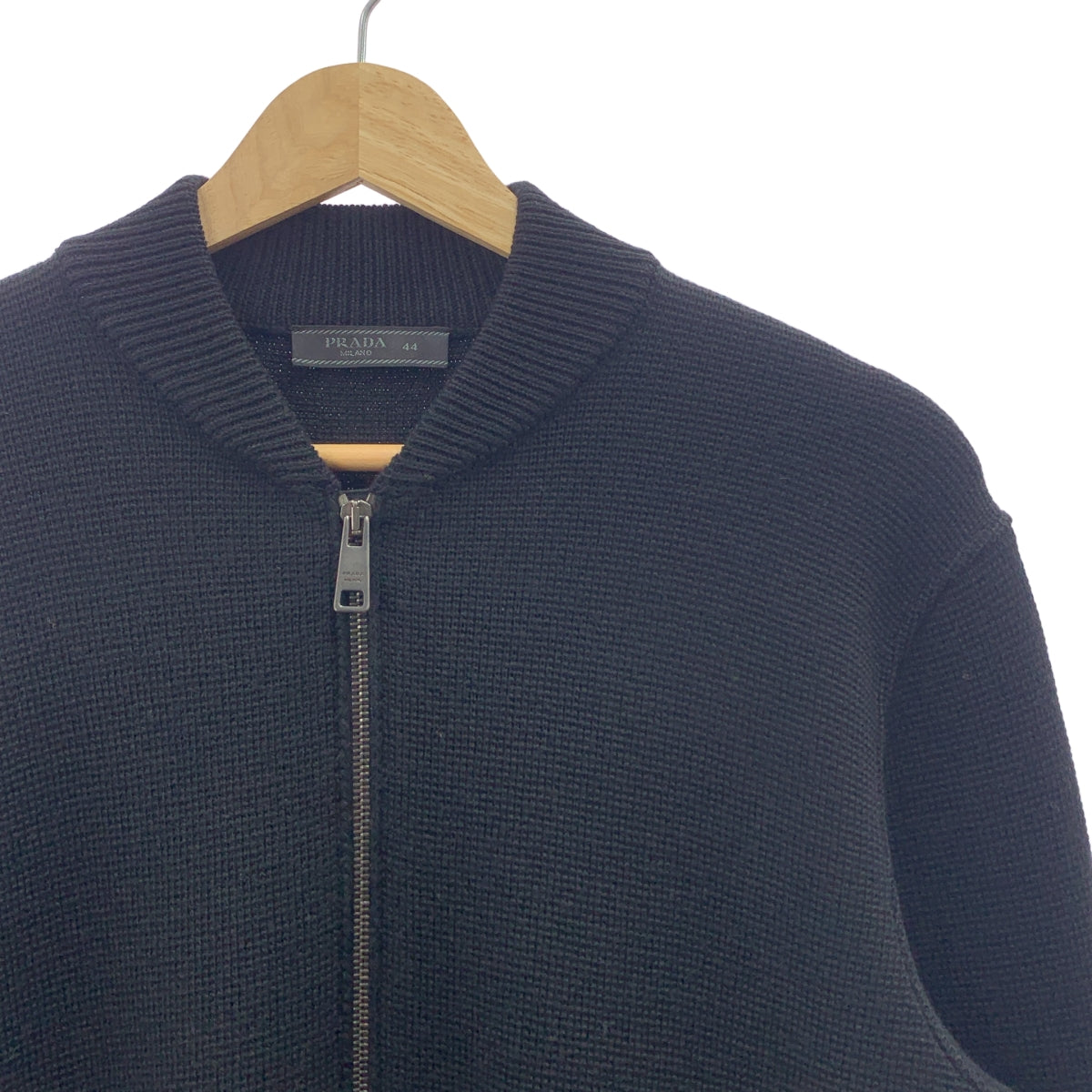 PRADA | 2015 | 拉鍊針織外套 | 尺寸 44 | 黑色 | 男款