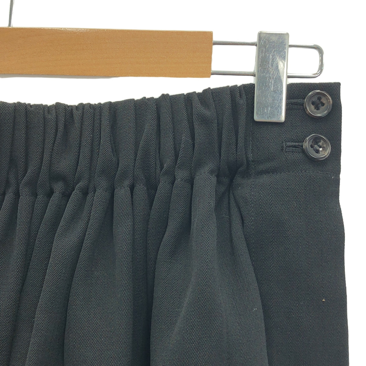 Y's / Y's Yohji Yamamoto | 80-90 年代復古羊毛混紡褶皺長裙 | 黑色 | 女款