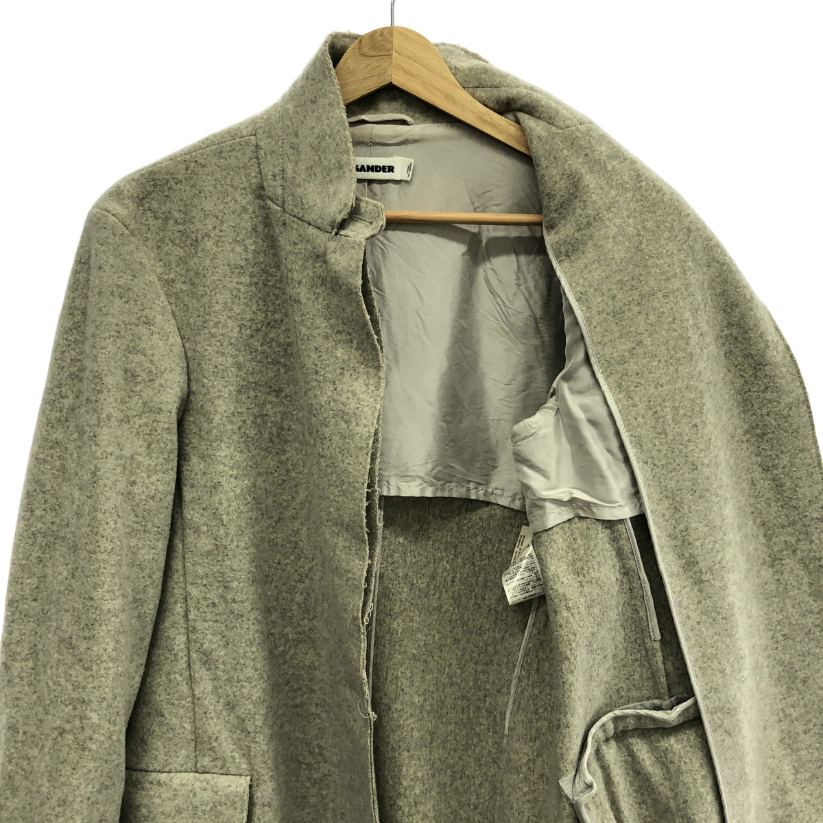 JIL SANDER / ジルサンダー | 2014AW | カットアウト ウール ロングコート | 36 | レディース