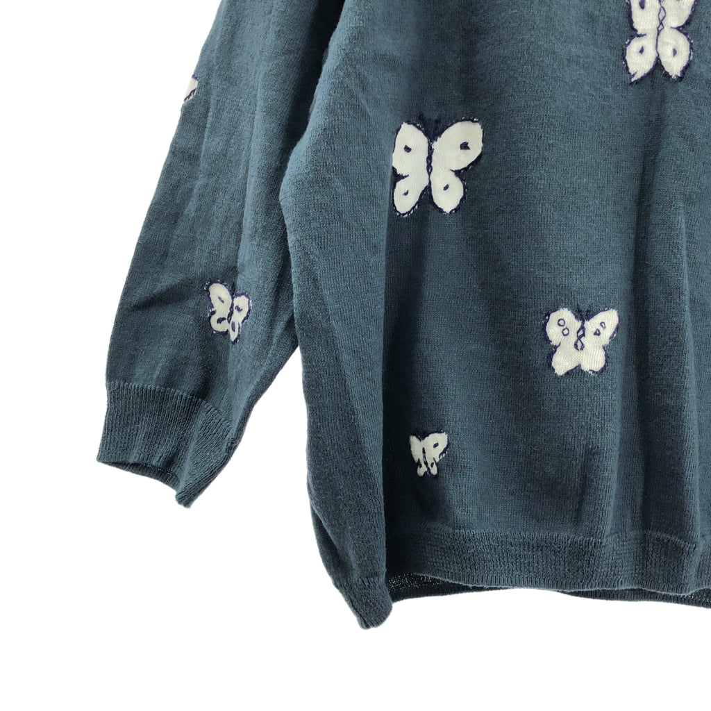 mina perhonen / ミナペルホネン | memoria / メモリア コットン ちょうちょ エンブロイダリー サマー ニット | 40 | レディース