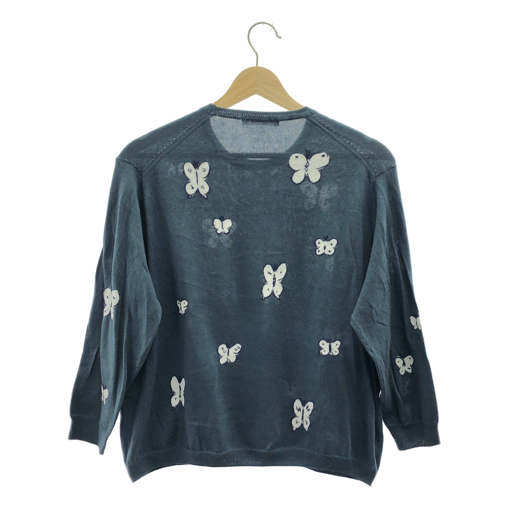 mina perhonen / ミナペルホネン | memoria / メモリア コットン ちょうちょ エンブロイダリー サマー ニット | 40 | レディース