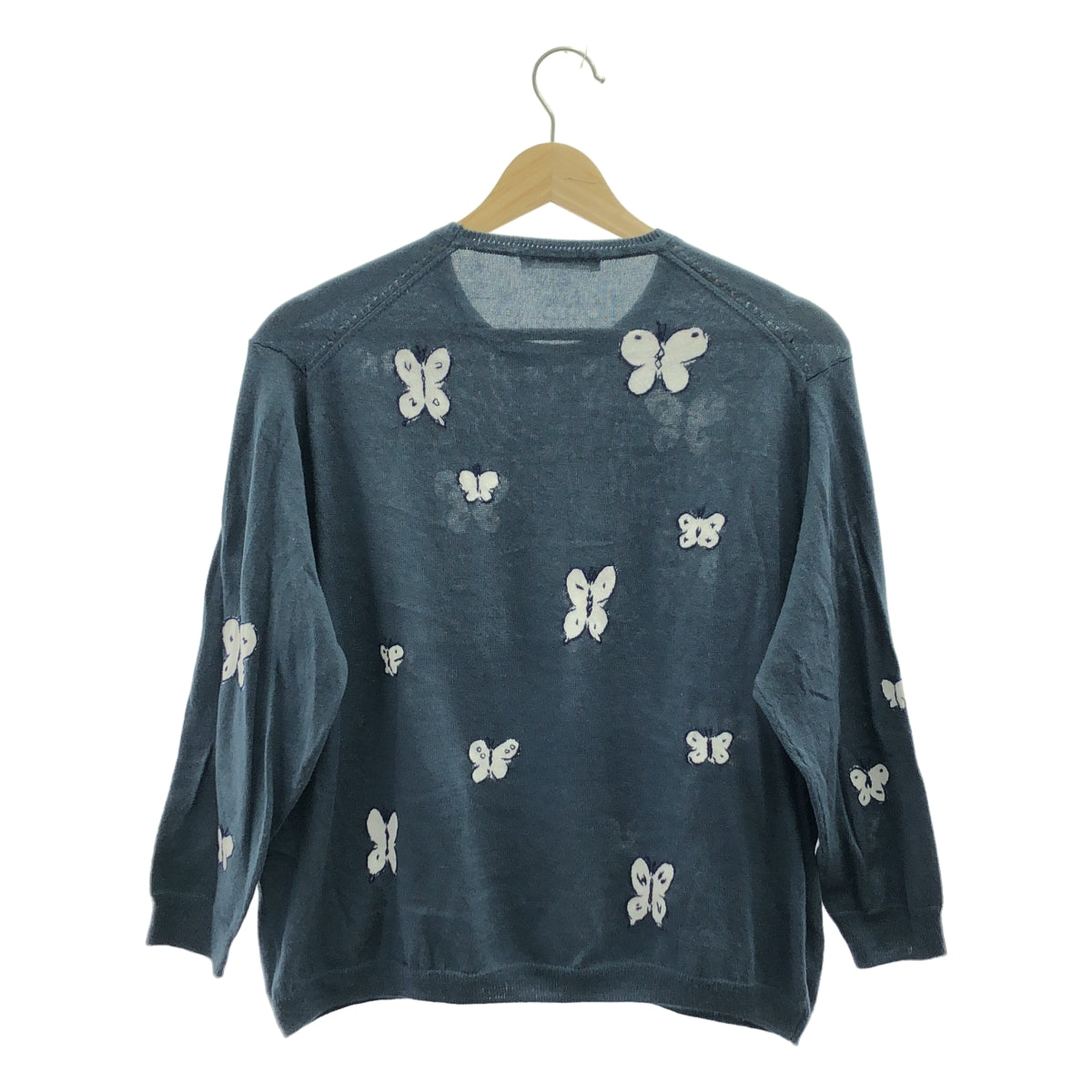 mina perhonen / ミナペルホネン | memoria / メモリア コットン ちょうちょ エンブロイダリー サマー ニット | 40 | レディース