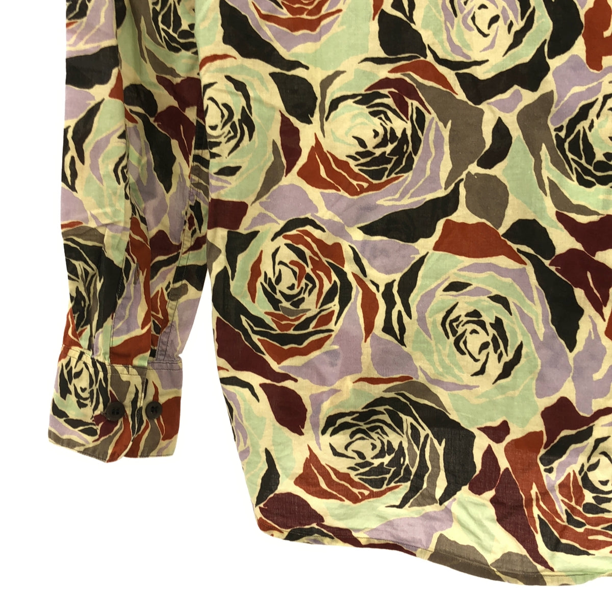 DRIES VAN NOTEN | 2021AW | Cotton floral rose print high neck pullover shirt | Size 36 | Women's