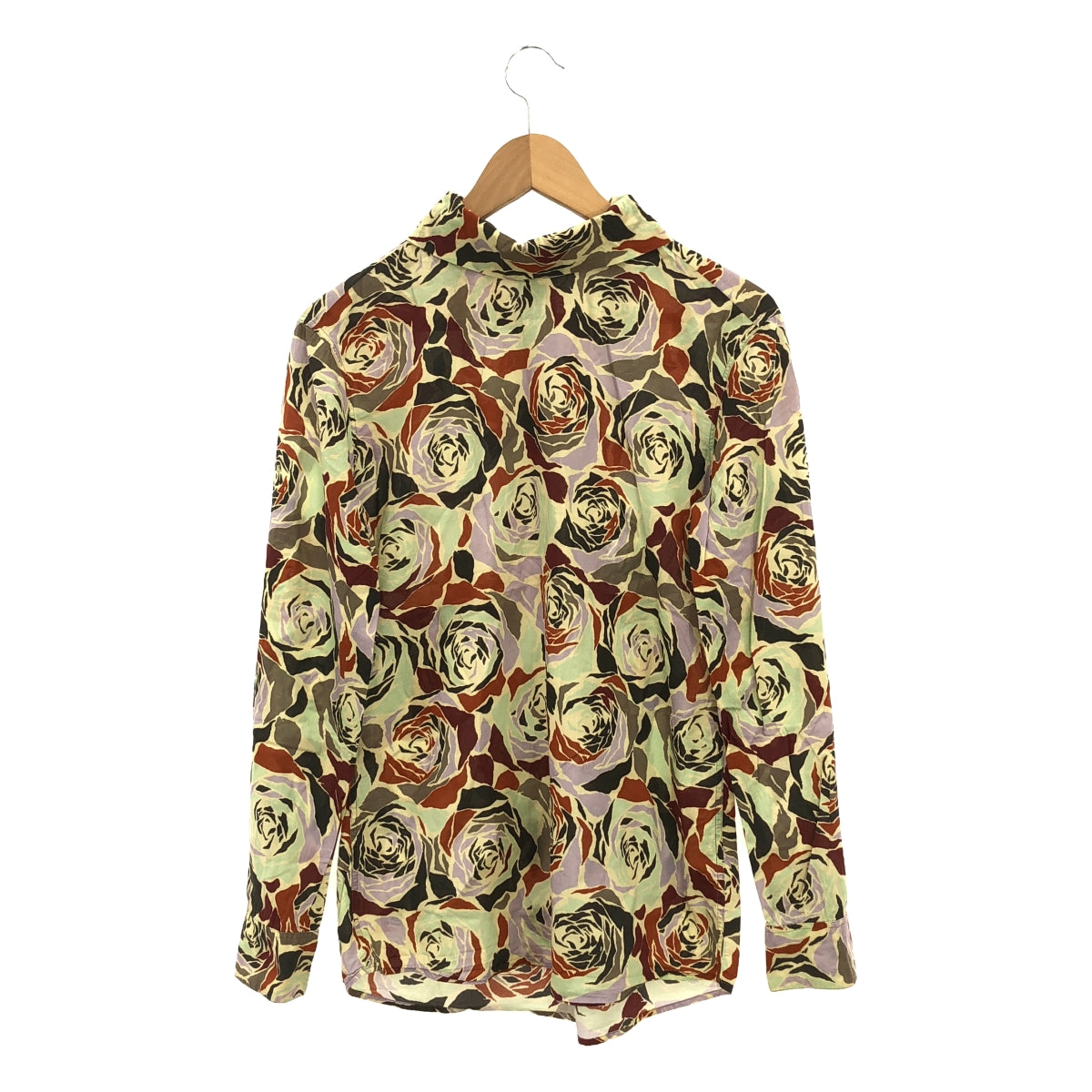 DRIES VAN NOTEN | 2021AW | Cotton floral rose print high neck pullover shirt | Size 36 | Women's