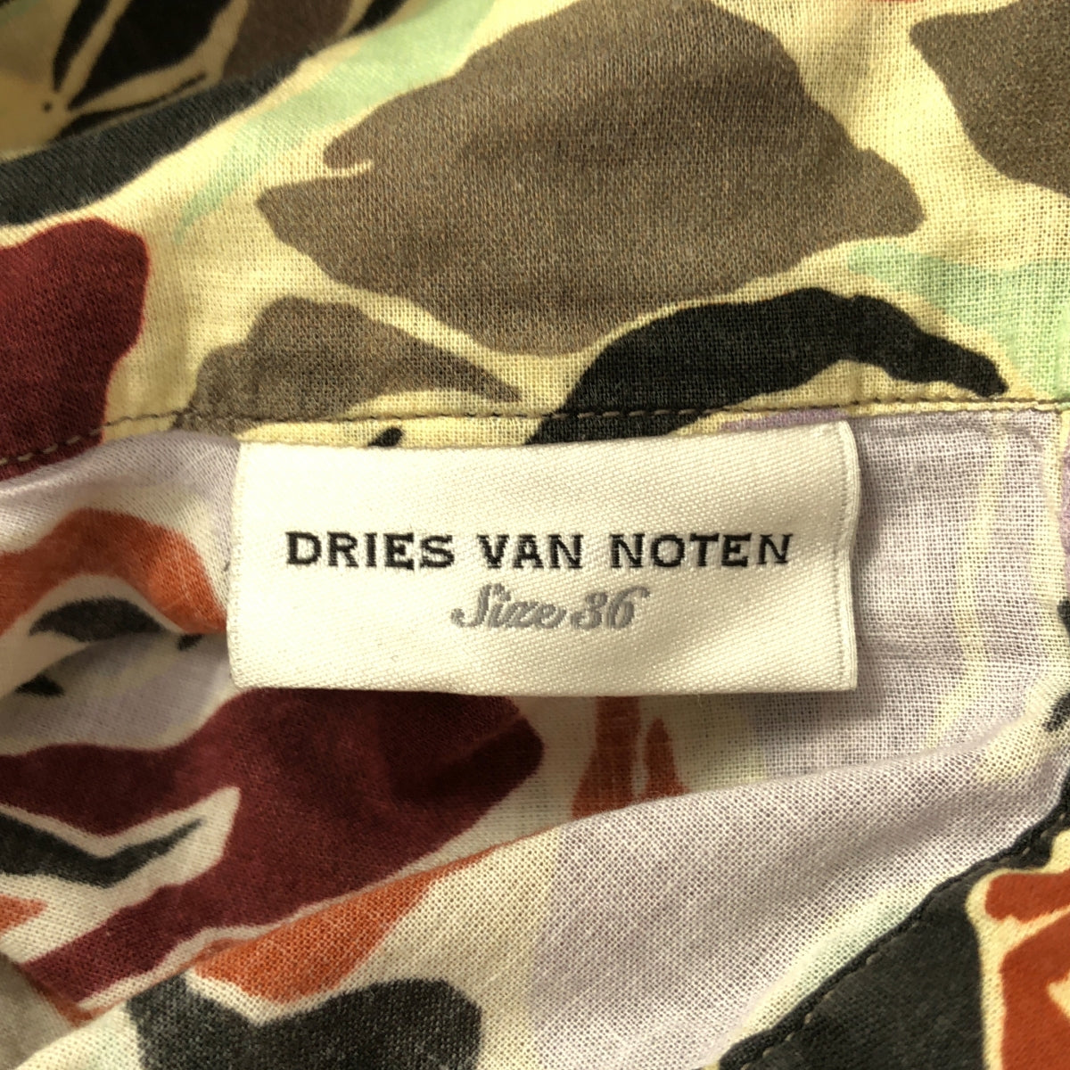 DRIES VAN NOTEN | 2021AW | Cotton floral rose print high neck pullover shirt | Size 36 | Women's