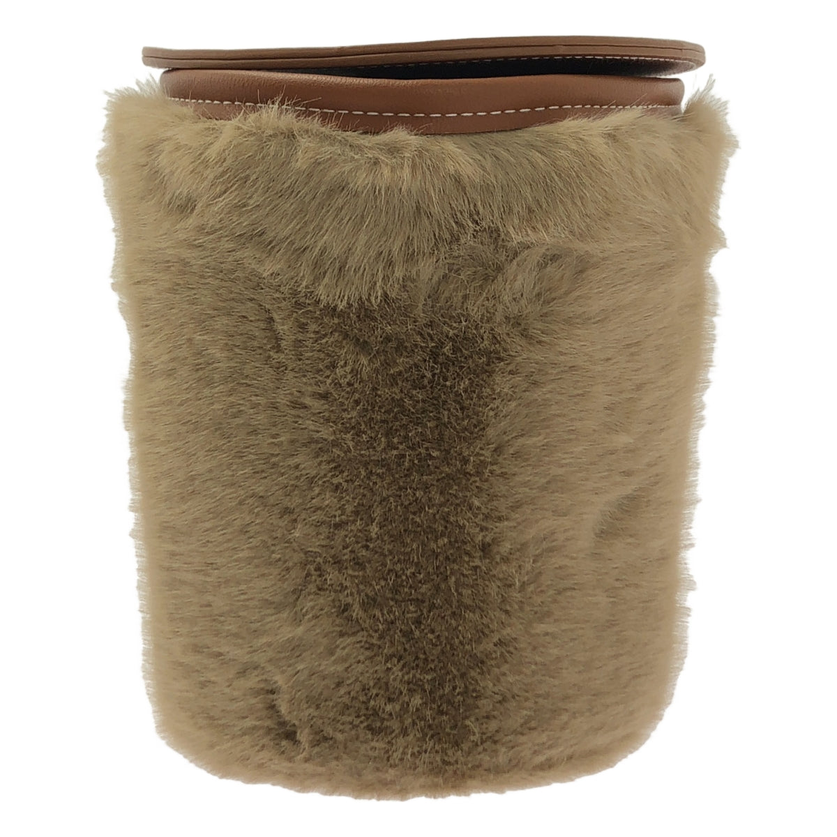 【美品】  SEVEN TEN by MIHO KAWAHITO / セブンテンバイミホカワヒト | カットワークレザーバケットバッグ | ブラウン/ベージュ | レディース