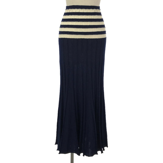 JUNYA WATANABE COMME des GARCONS / Junya Watanabe | 2011SS | Knit pleated long skirt | M | Navy/off-white | Women's