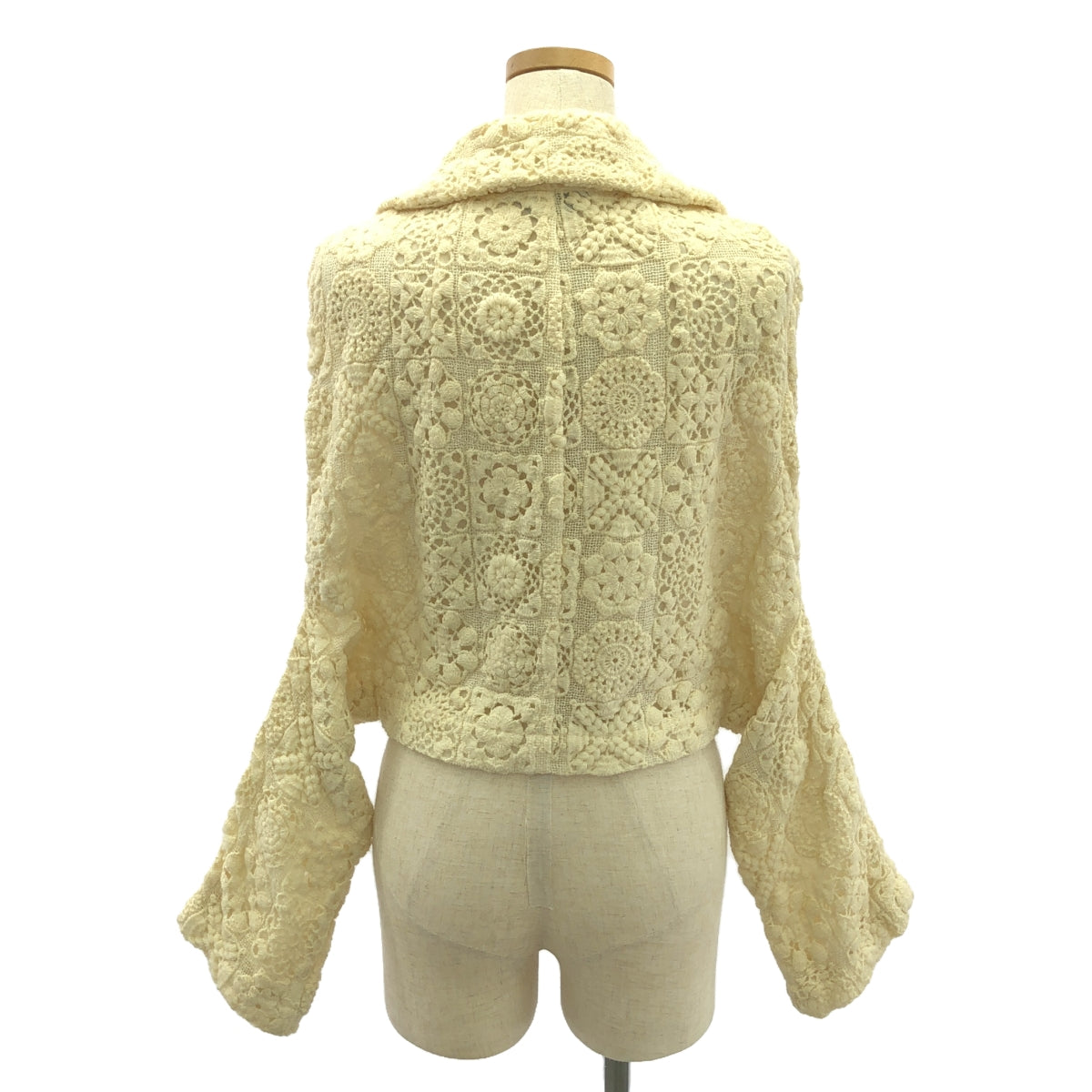 COMME des GARCONS | 2005AW | Crochet knit jacket with modified round collar / Fully lined | M | Women's