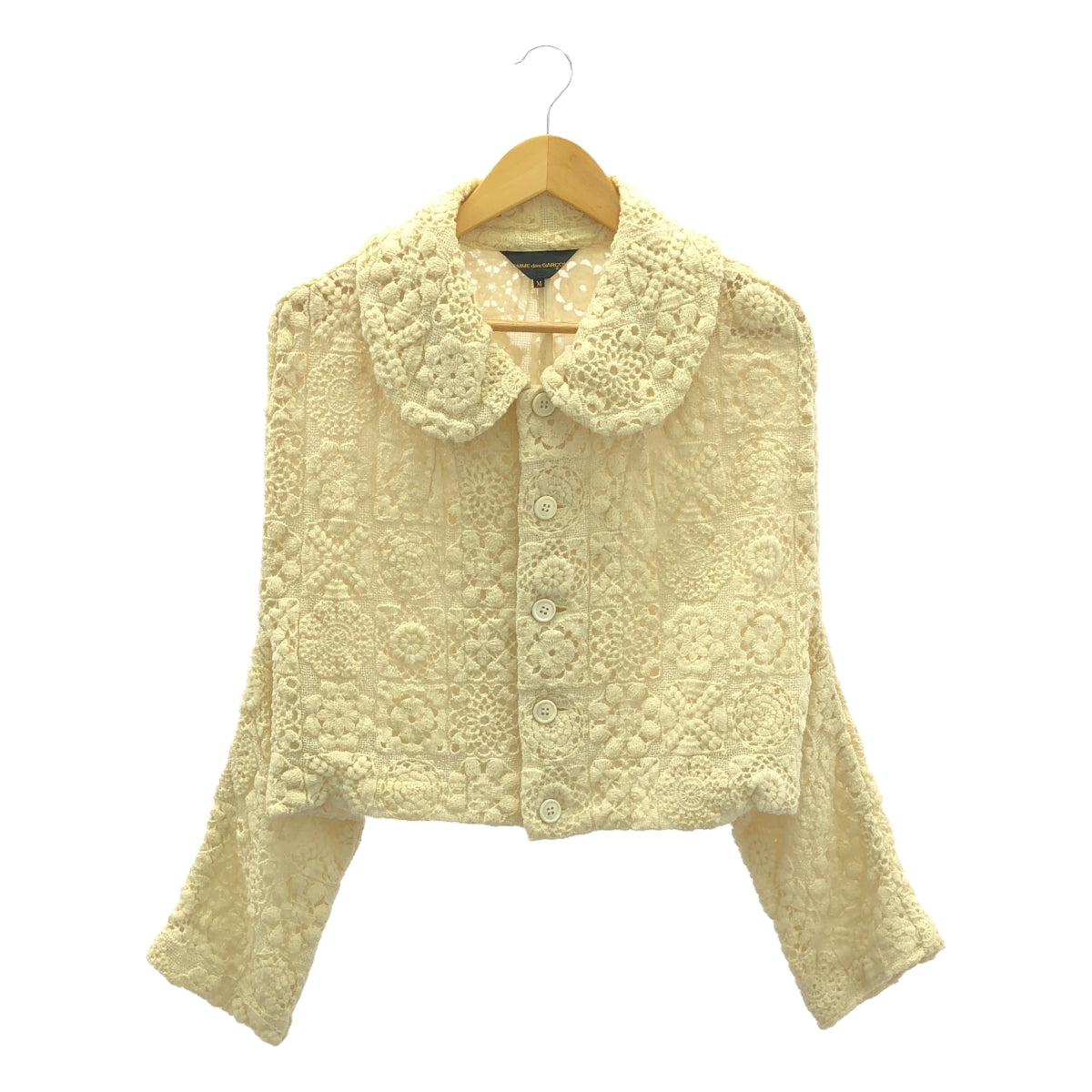 COMME des GARCONS | 2005AW | Crochet knit jacket with modified round collar / Fully lined | M | Women's