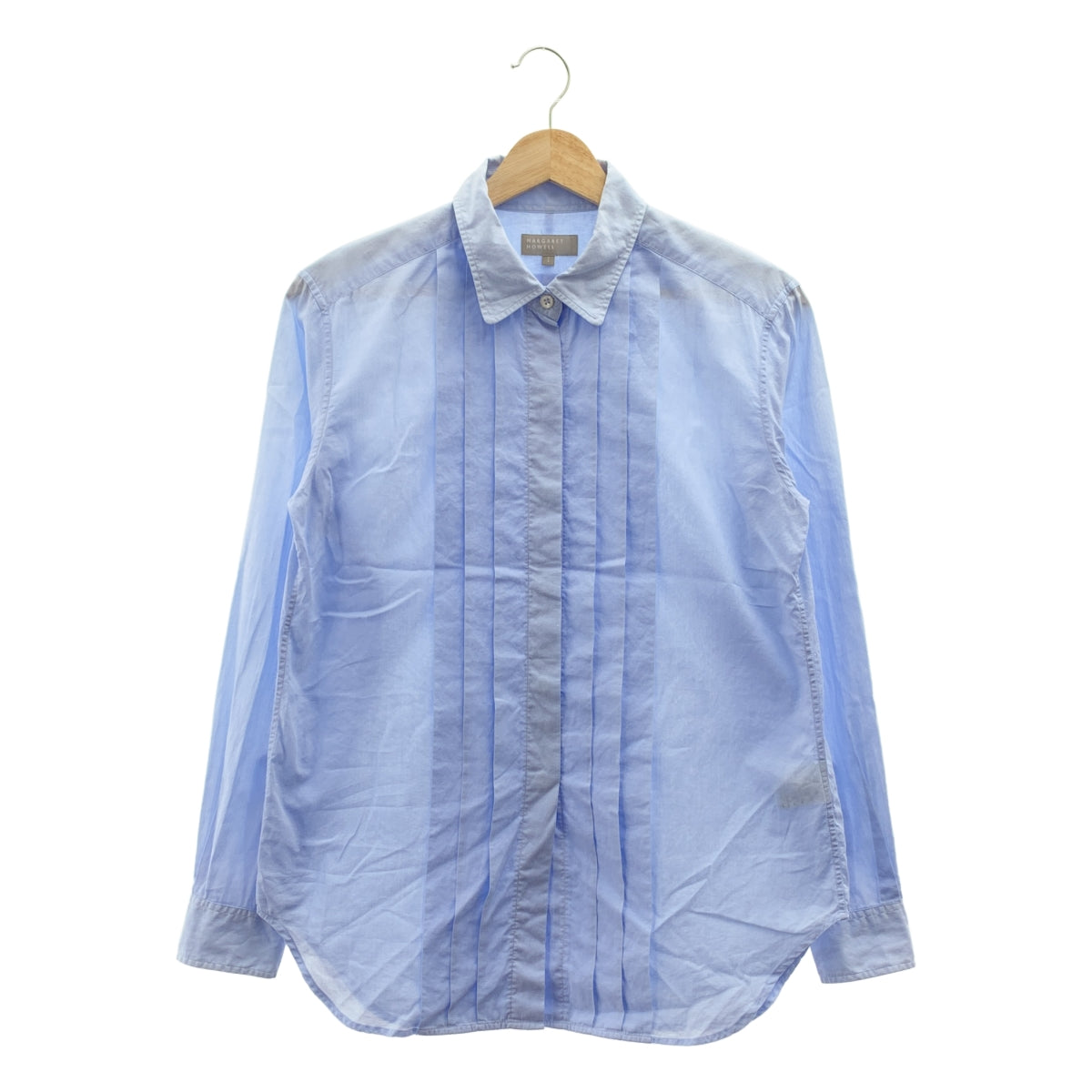 MARGARET HOWELL / マーガレットハウエル | コットン タック ロングスリーブ シャツ | 1 | レディース