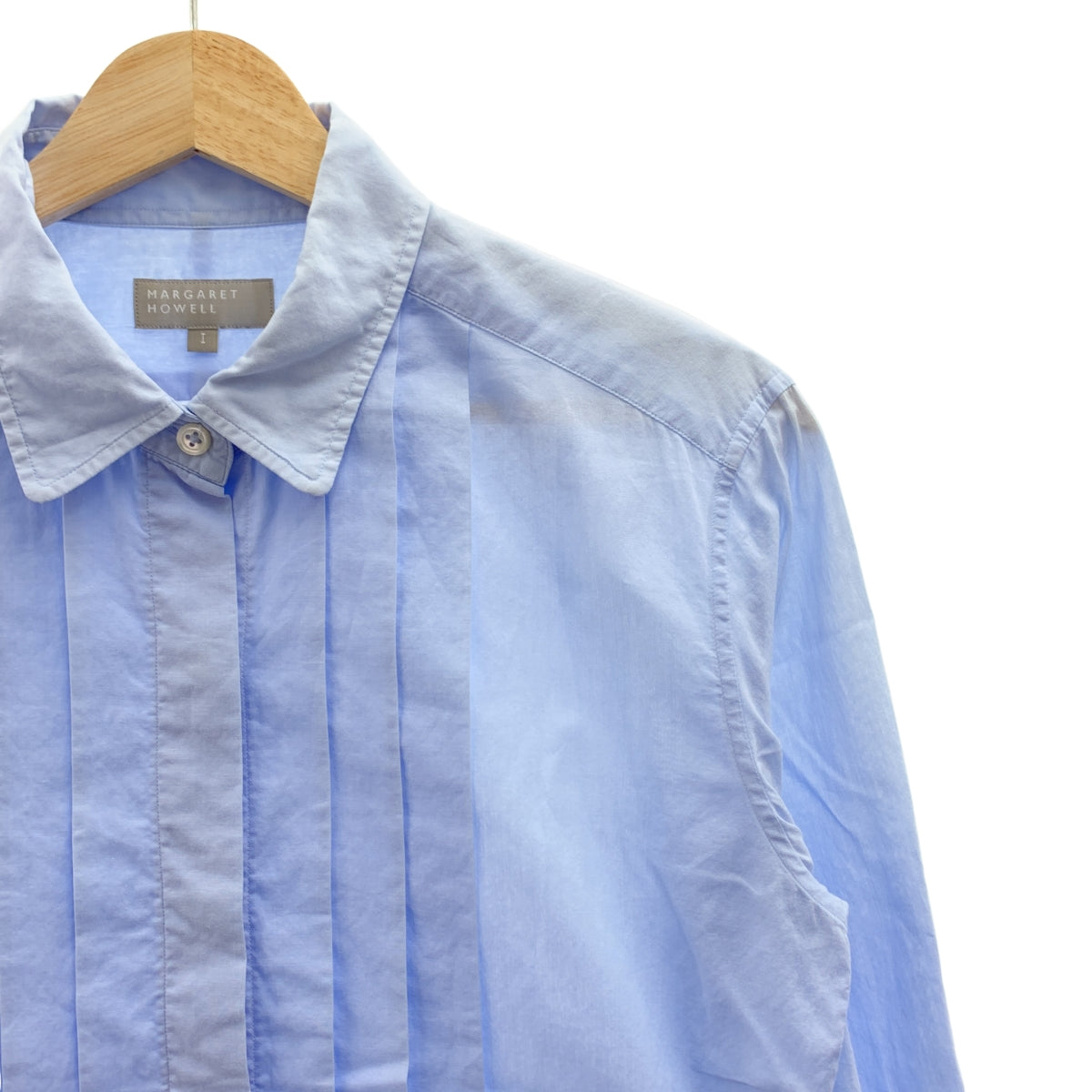 MARGARET HOWELL / マーガレットハウエル | コットン タック ロングスリーブ シャツ | 1 | レディース
