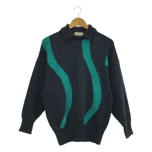 Gianni Versace | Color Knit Pullover | 2 | Navy | Women's